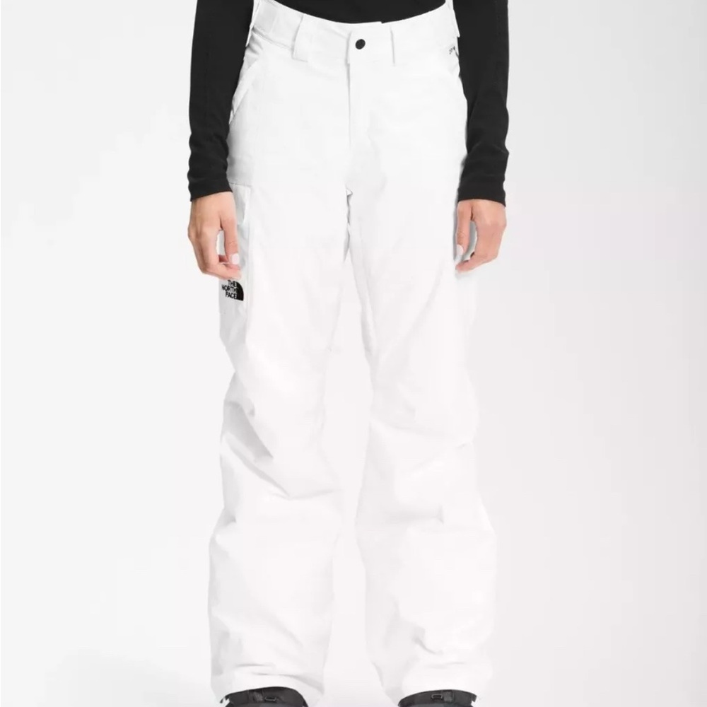 Women’s white North Face freedom insulated snow pants
